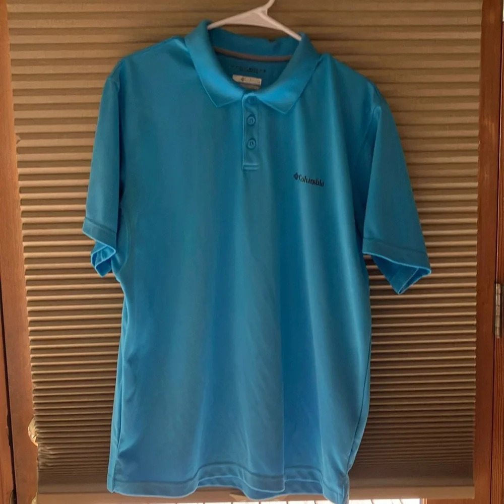 COLUMBIA Omni-Shade Sun Protection Performance Blue Men’s L short sleeve Polo